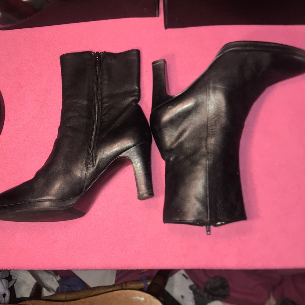 ❤black leather high heels❤SUPER stylish